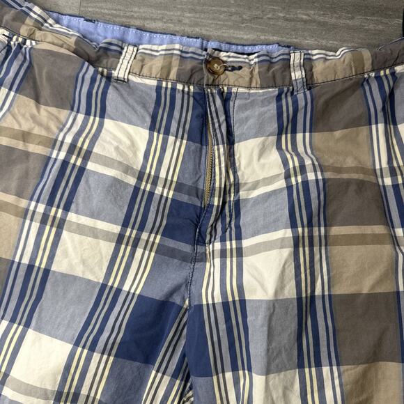 Tommy Hilfiger Men's Blue Plaid Print 9" Shorts Blue Size 40 - Picture 2 of 4